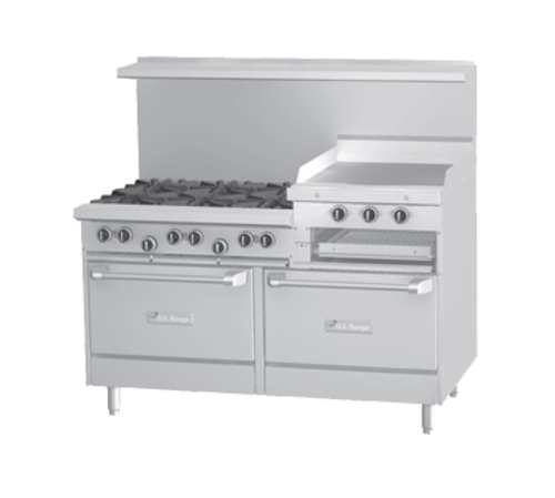 Garland US Range U60-6R24RR Range, 60" Restaurant, Gas
