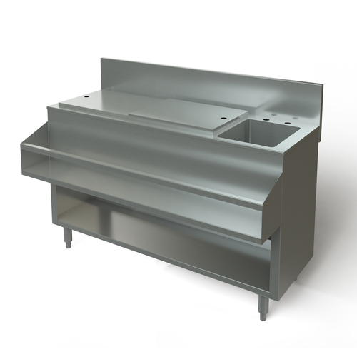Tarrison Products Ltd. TA-CMU48SCR Underbar Ice Bin/Cocktail Station, Sink Combo