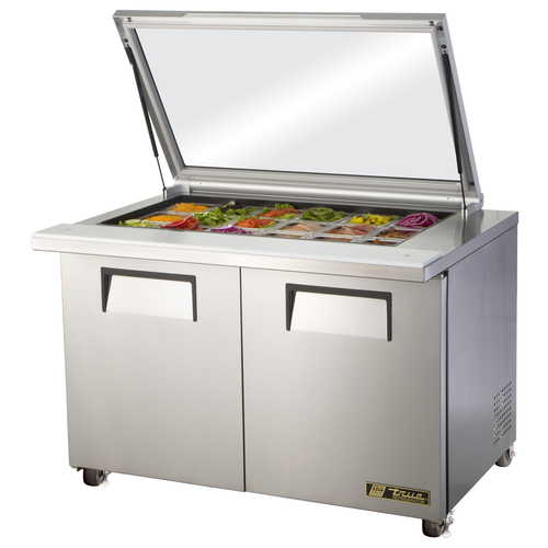 True Refrigeration Non-Core Models TSSU-48-18M-B-FGLID-HC Refrigerated Counter, Mega Top Sandwich / Salad Unit
