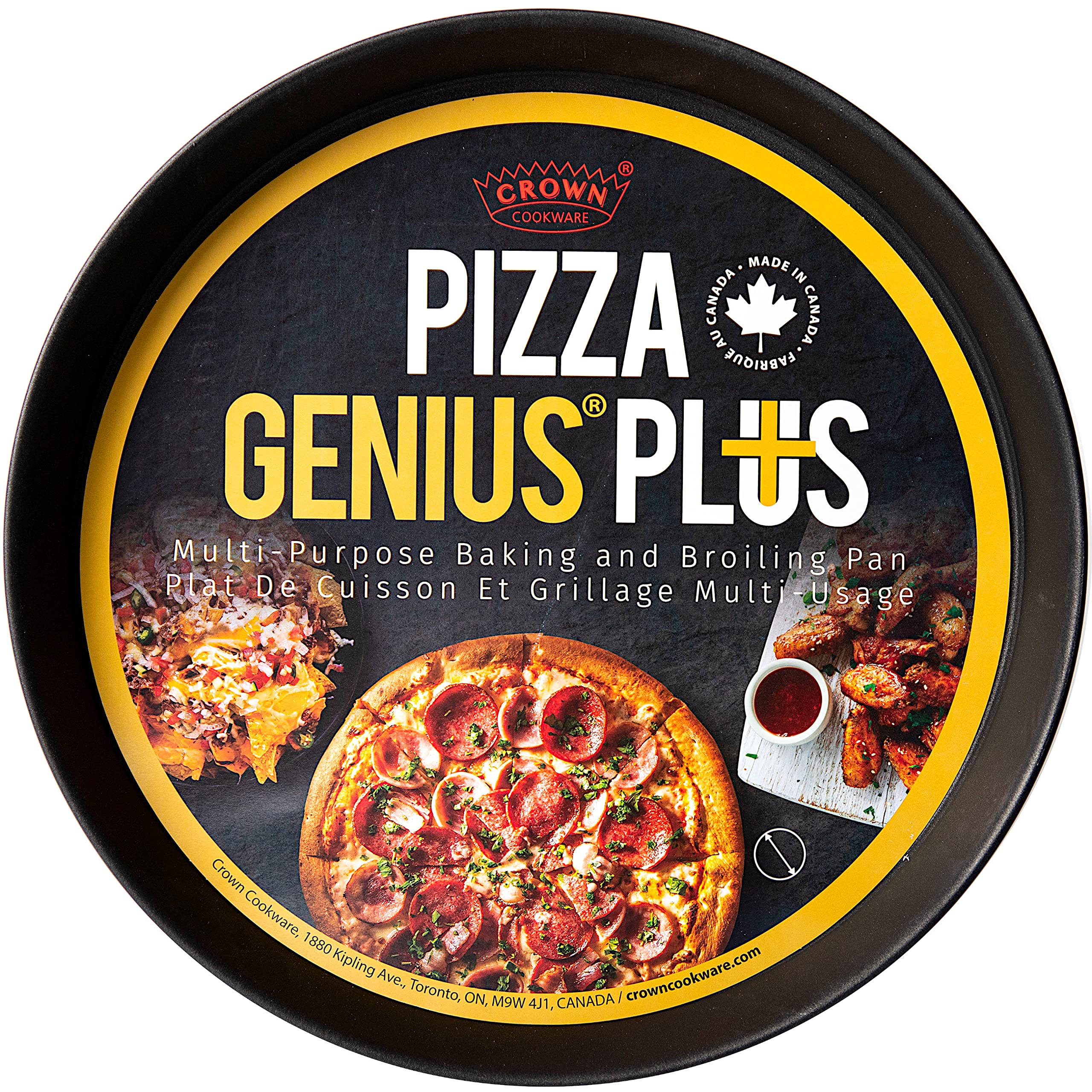 Crown Cookware 501-01512 12" Black Steel Pizza Genius Pan