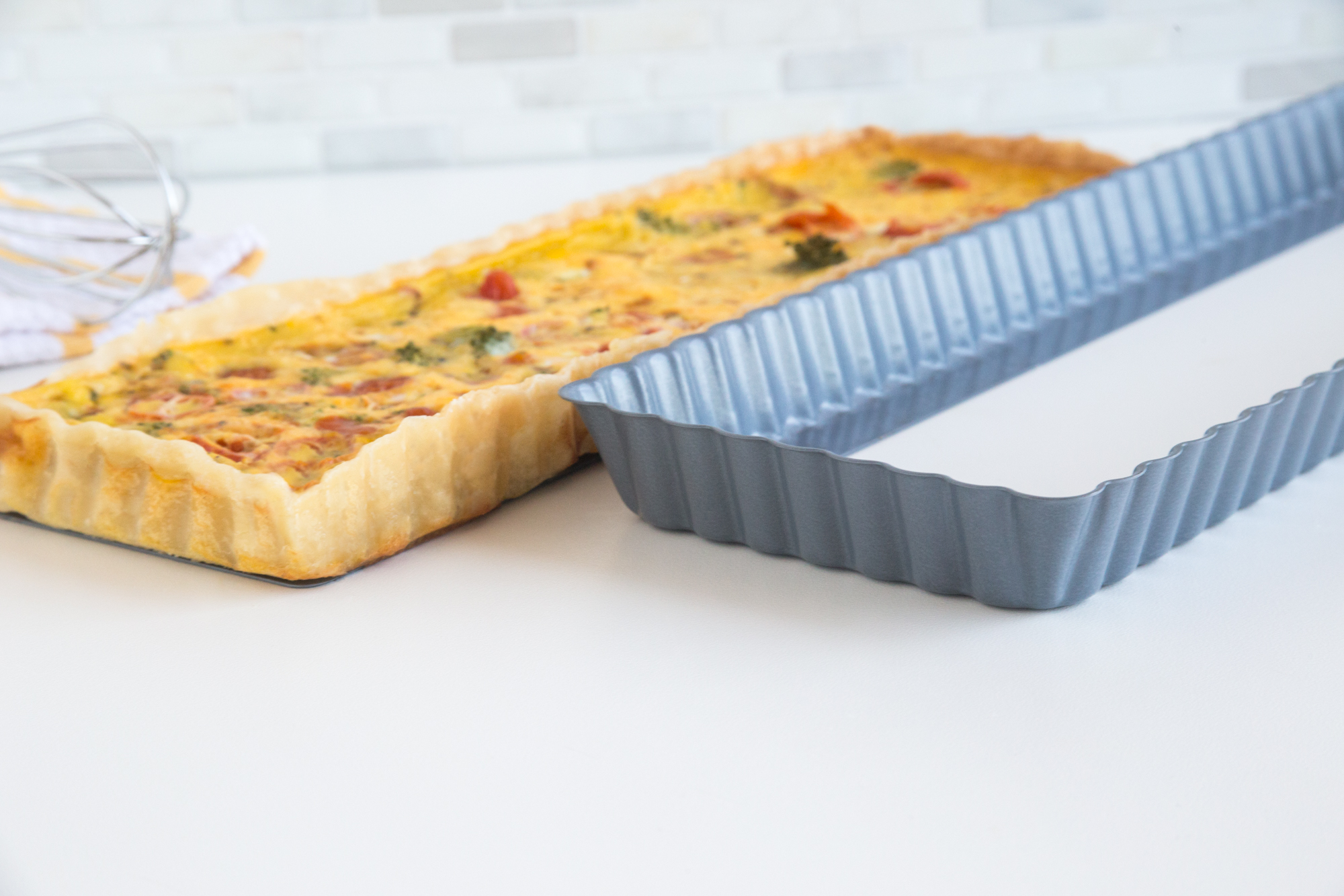 Fox Run 44512 14 Inch Non Stick Rectangular Loose Bottom Quiche Pan