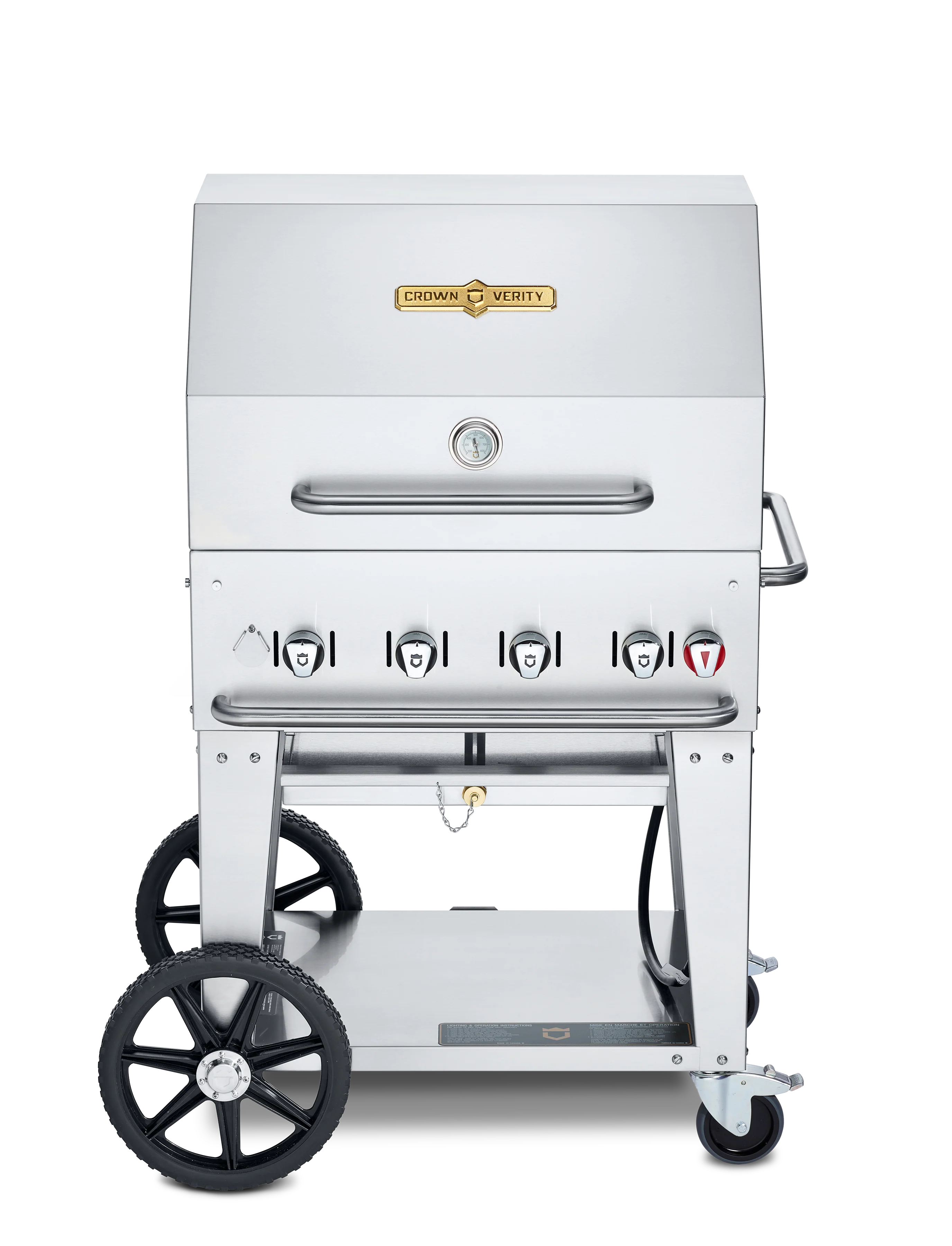 Crown Verity CV-MCB-30RDP 30" Mobile Grill - Dome Pkg