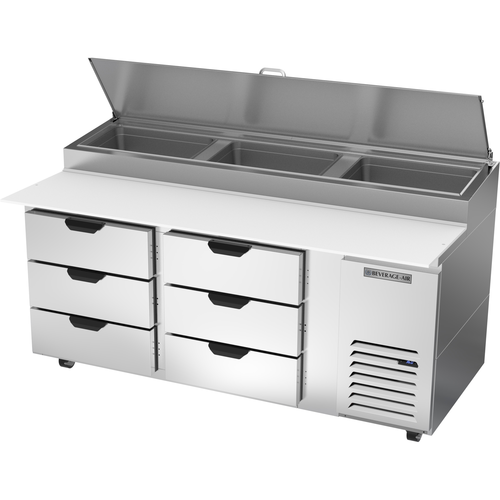 Garland Beverage Air DPD72HC-6 Refrigerated Counter, Pizza Prep Table