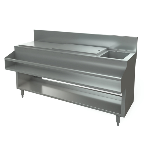 Tarrison Products Ltd. TA-CMU60SCR Underbar Ice Bin/Cocktail Station, Sink Combo