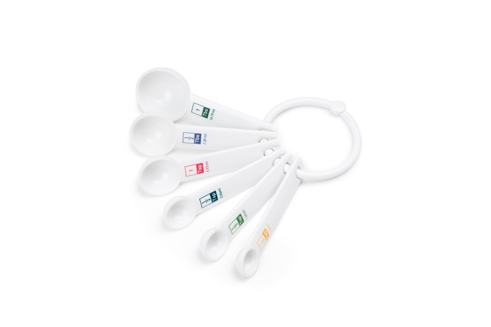 Fox Run 4826 6 Piece White Measuring Spoon Set