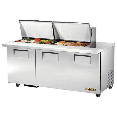 True Refrigeration Non-Core Models TSSU-72-24M-B-ST-HC Refrigerated Counter, Mega Top Sandwich / Salad Unit