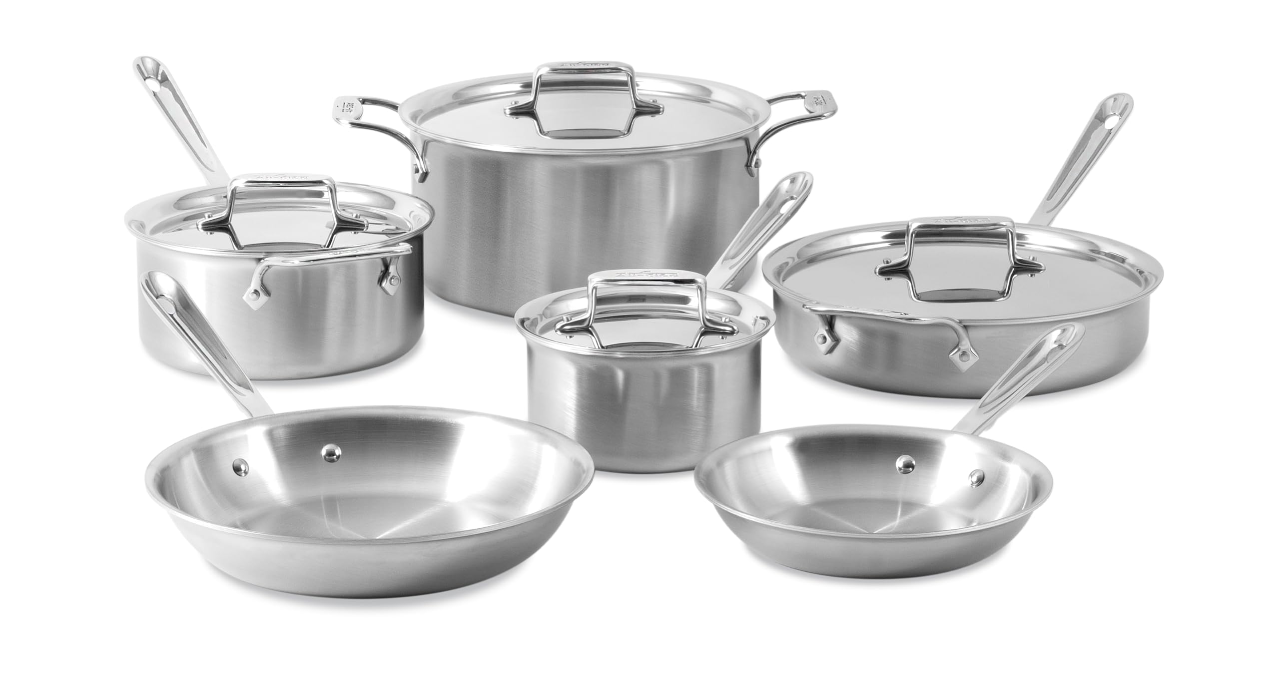 All Clad D5 Brushed 10pc Pot & Pan Set | Chris' Chef Supply