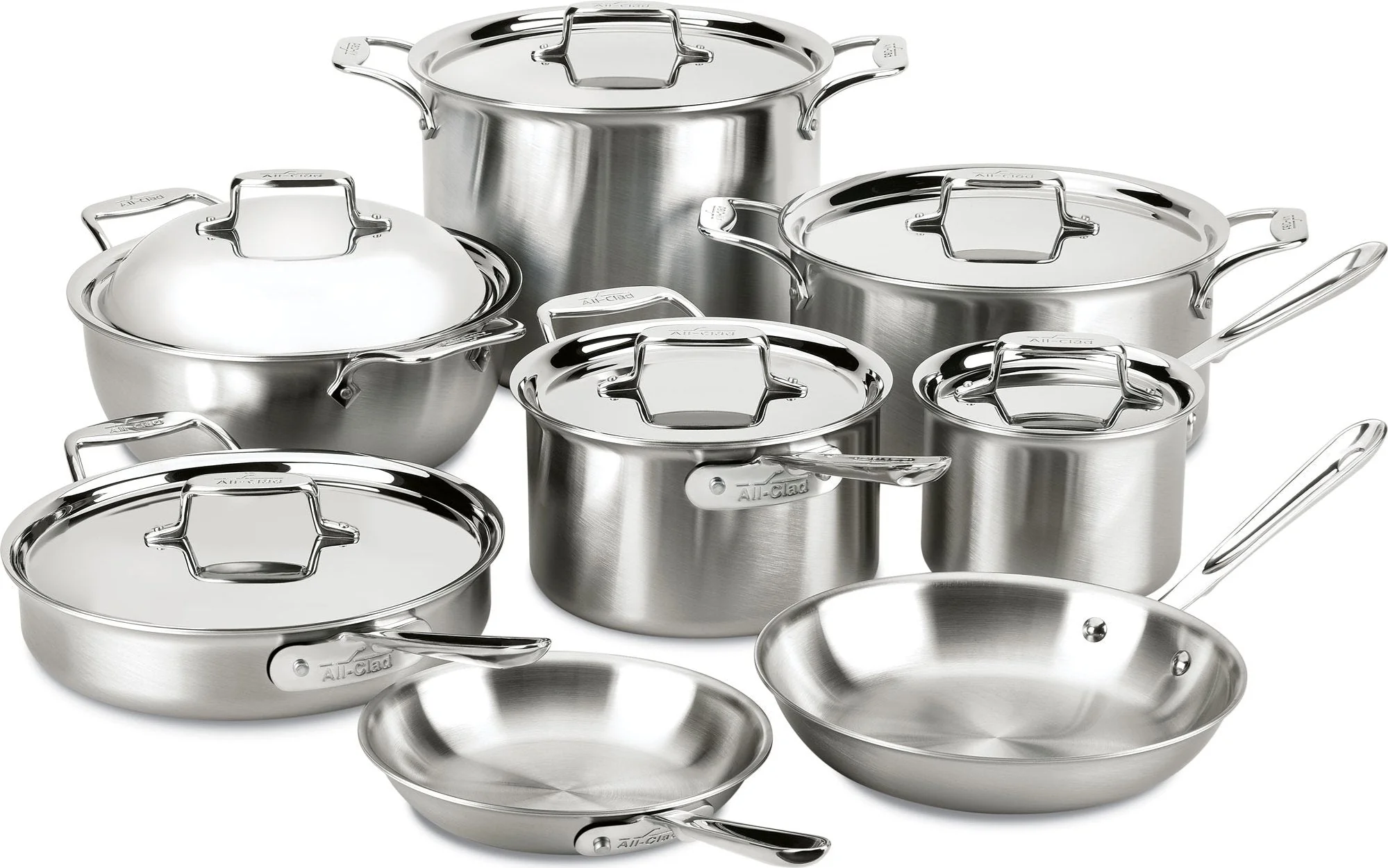 All Clad BD005714 D5 Brushed 14pc Pot & Pan Set