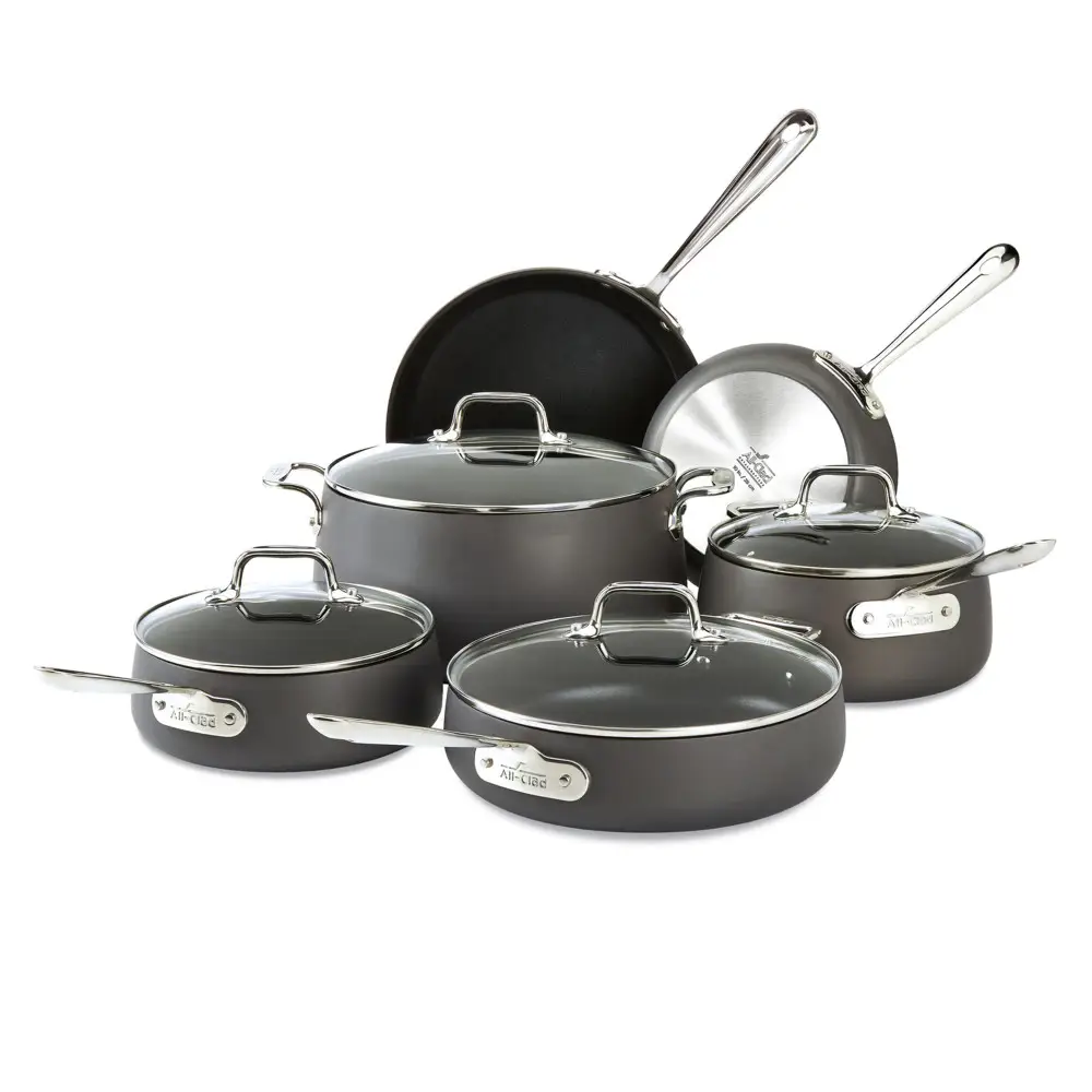 All Clad E113SC64 HA1 Hard Anodized Nonstick Cookware, 10 Piece Set