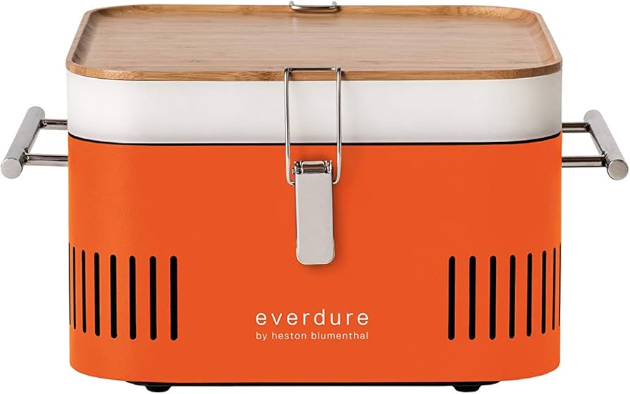 Everdure HBCUBEOUS CUBE Portable Charcoal Barbeque - Orange