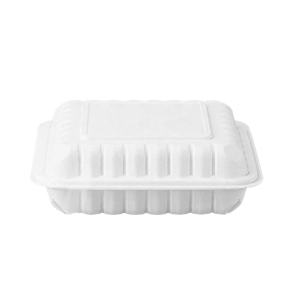 Globe Commercial 7012 Container 9"x9" Hinged MFPP Plastic White