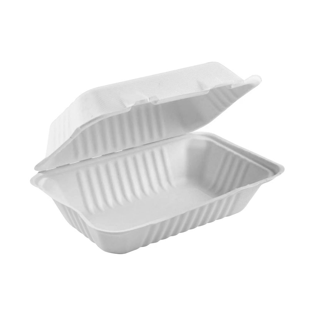 Globe Commercial 6013 Container Clamshell 9"x6"x3" Bagasse