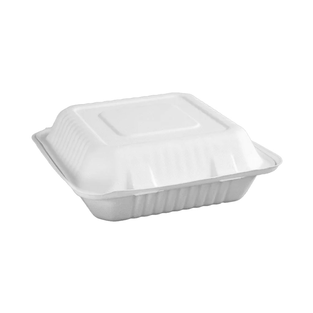 Globe Commercial 6010 Container Hinged 6"x 6" Bagasse
