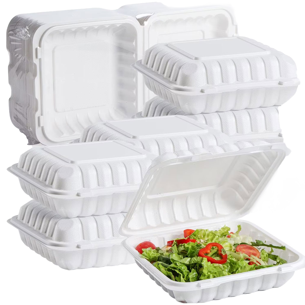 Globe Commercial 7011 Container Hinged 8"x8"x3" MFPP Plastic