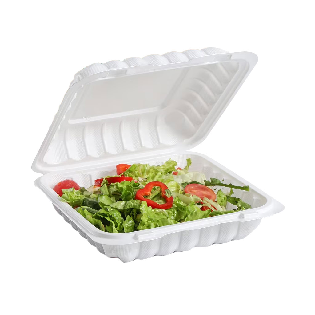 Globe Commercial 7011 Container Hinged 8"x8"x3" MFPP Plastic