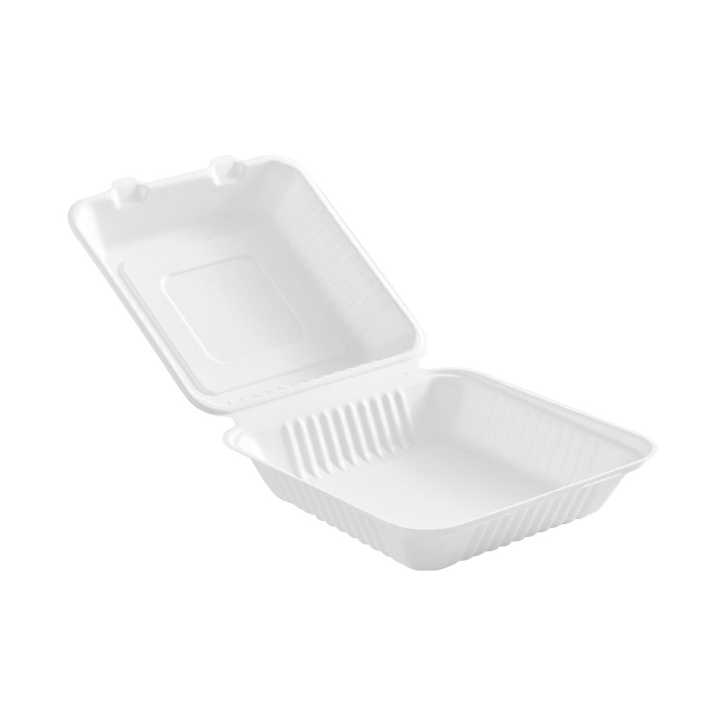 Globe Commercial 6012 Container Hinged 9" x 9" Bagasse