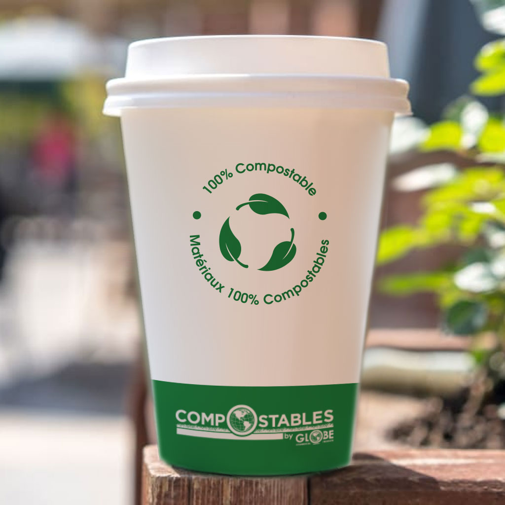 Globe Commercial 6056 Cup Hot/Cold 20oz Compostable