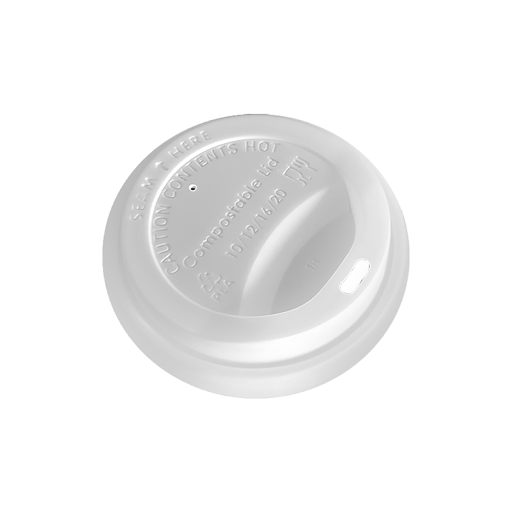 Globe Commercial 6084 Lid Dome 12-20oz White CPLA Plastic