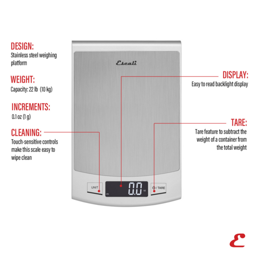 CFS Brands Escali SCDGP22 Scale, Portion, Digital