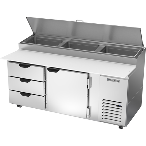 Garland Beverage Air DPD72HC-3 Refrigerated Counter, Pizza Prep Table