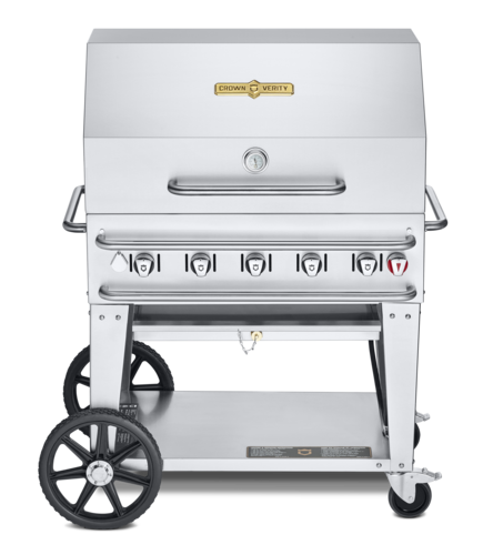Crown Verity Mobile Cooking CV-RCB-36RDP Charbroiler, Gas, Outdoor Grill