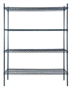 Atosa Mixrite MWSSE247274 4-Shelf Epoxy Shelving Unit w/ 74" Posts (24"x72")-Slate Gray