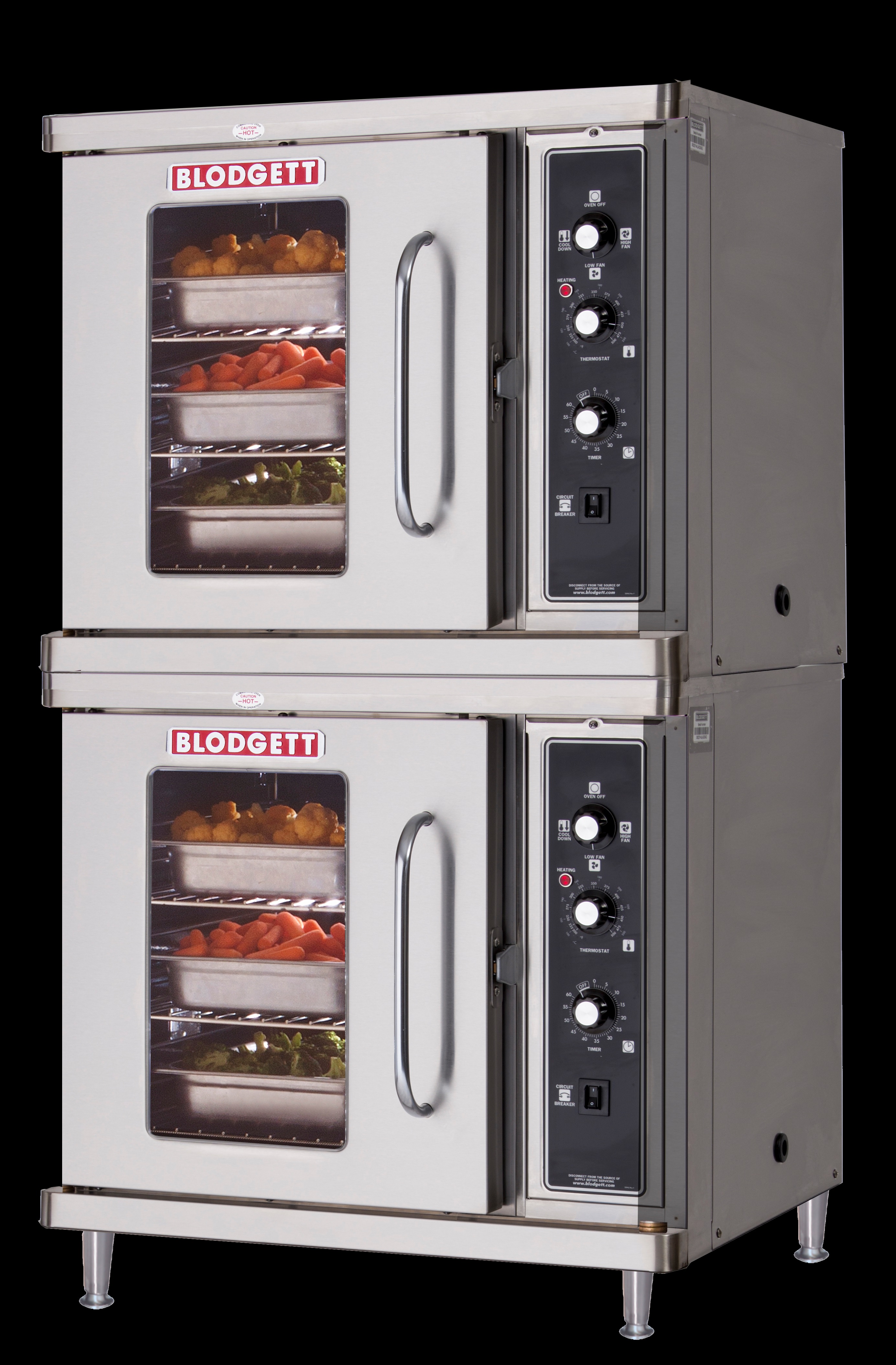 Blodgett CTB SGL Half-Size Electric Convection Oven, Double-Deck, With VLH Hood
