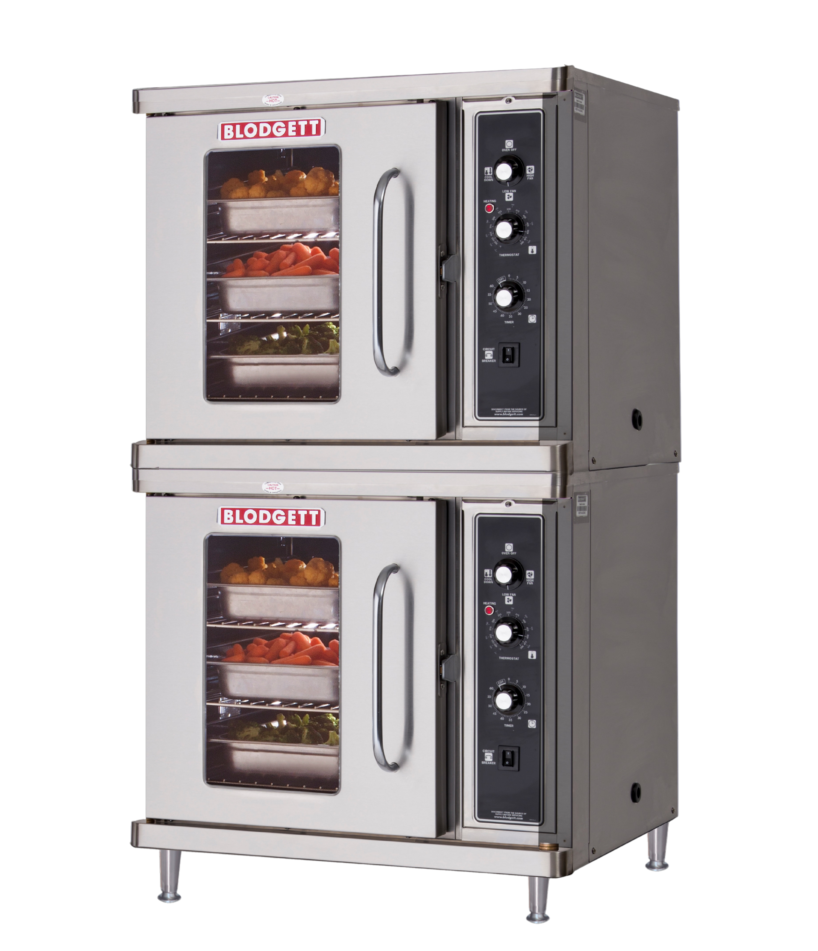 Blodgett CTBR DBL Half-Size Electric Convection Oven, Double-Deck, With VLH Hood, Right-hand door