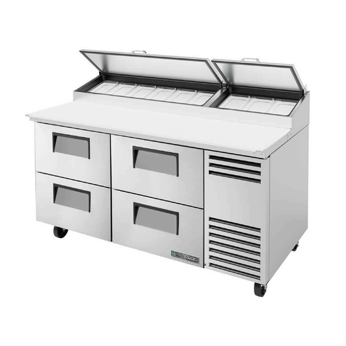 True Refrigeration Non-Core Models TPP-AT-67D-4-HC Refrigerated Counter, Pizza Prep Table