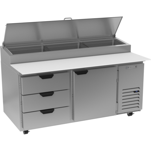 Garland Beverage Air DPD67HC-3 Refrigerated Counter, Pizza Prep Table