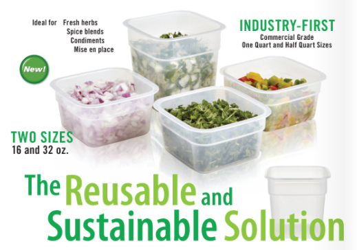 Cambro CamSquare® FPMINI8 8-piece Food Storage Container Set with lids
