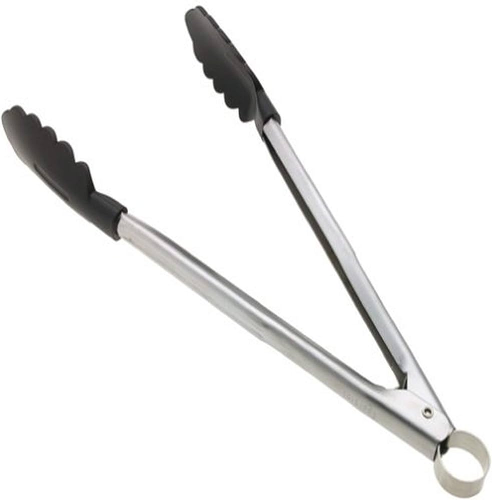 Browne Foodservice Cuisipro 57587 Locking Tong - SS - 9 1/2" - Black