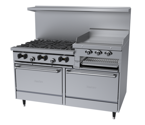 Garland US Range X60-6R24RR Range, 60" Restaurant, Gas
