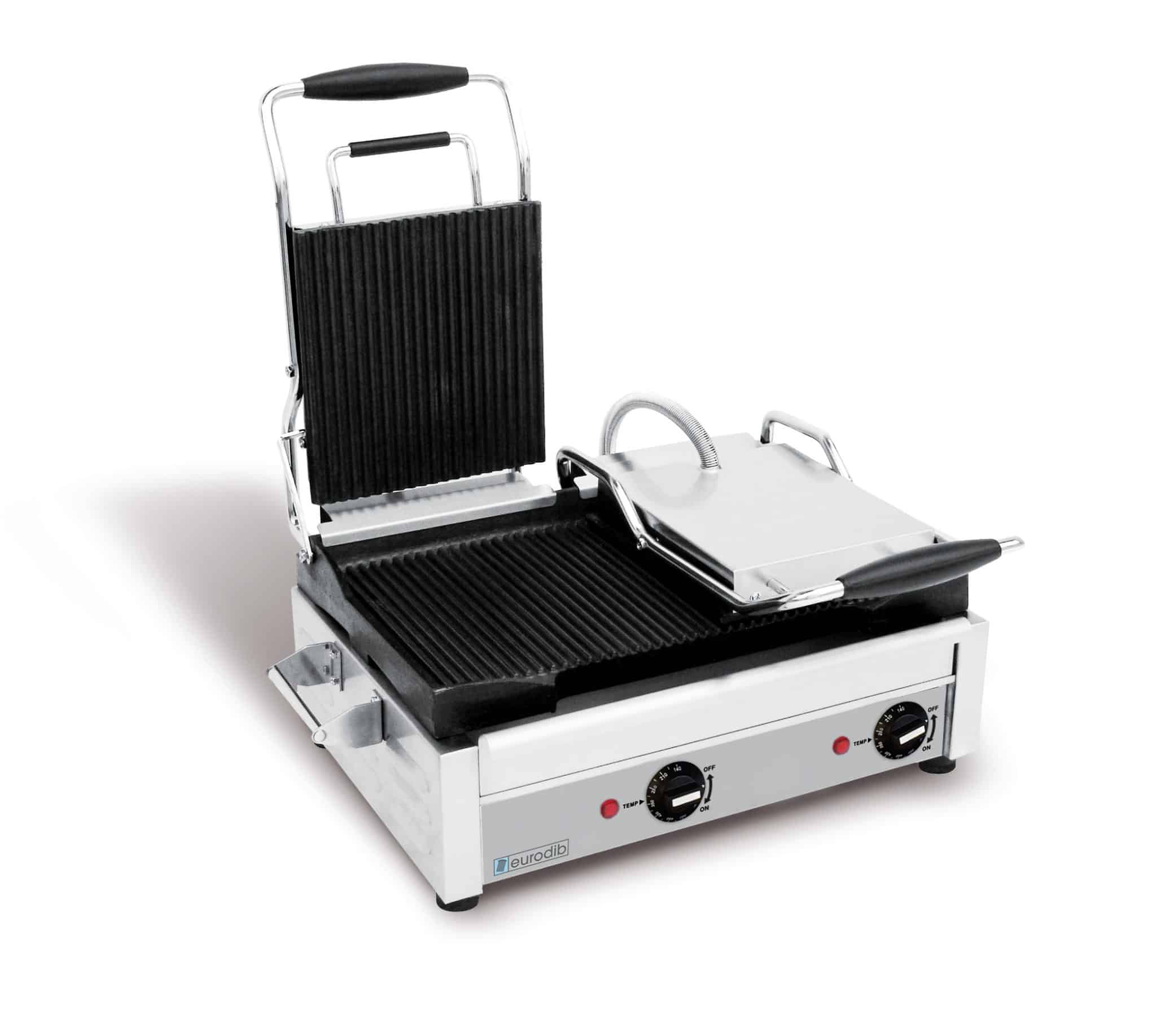 Eurodib SFE02365-240 Commercial Electric Panini Grill Ribbed