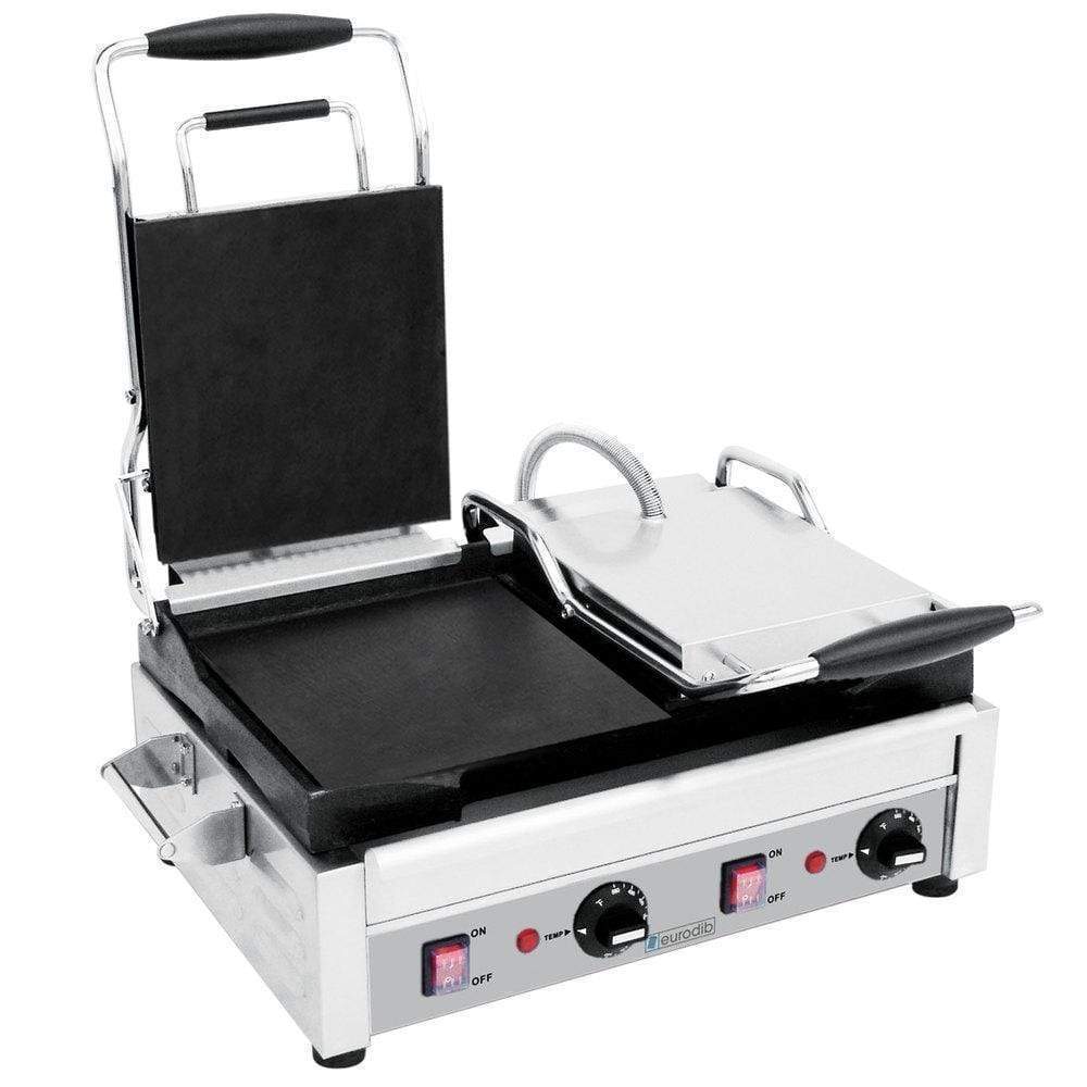 Eurodib SFE02360-240 240V Double Panini Grill with Flat Plates