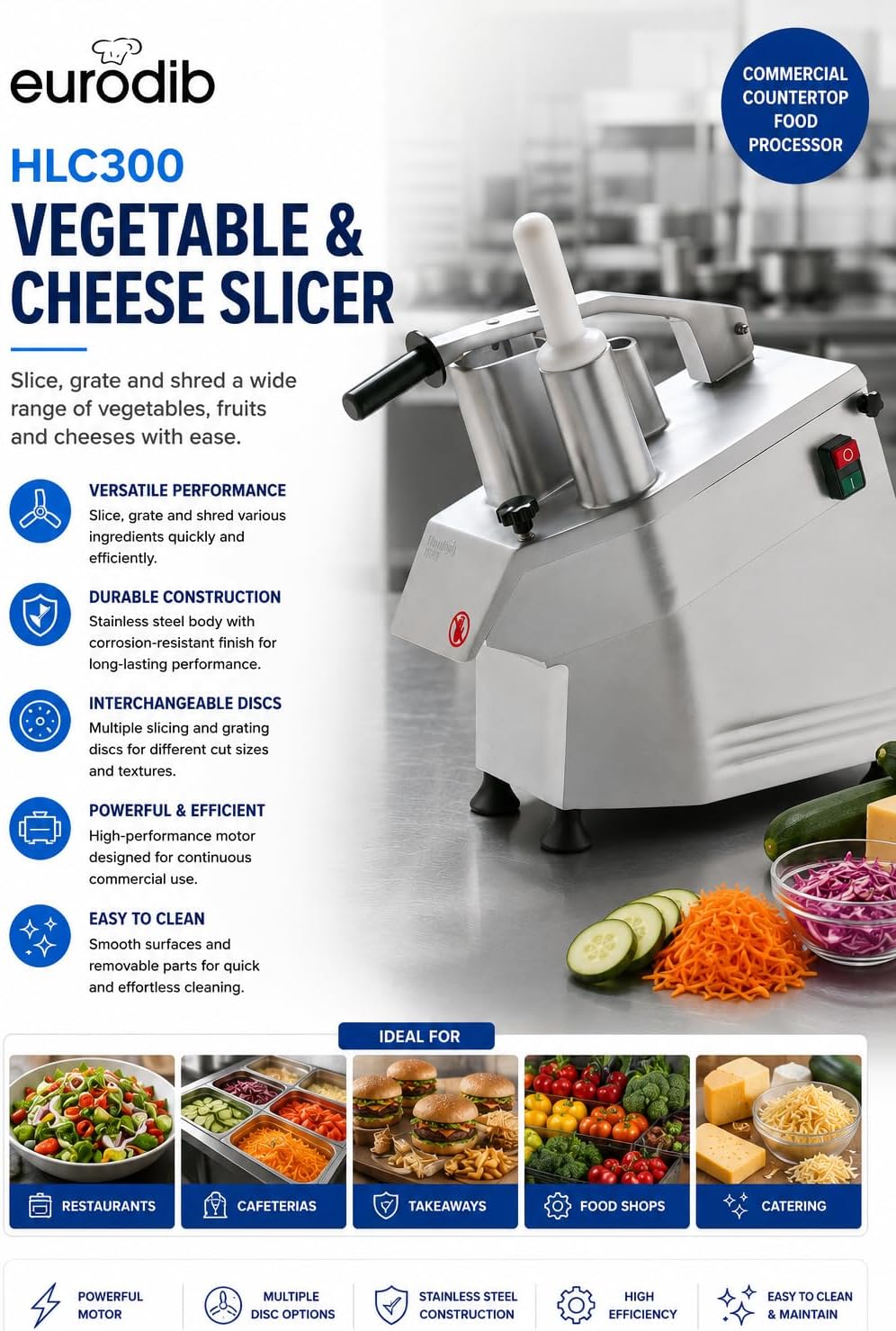 Eurodib HLC300 Food Processor, Benchtop / Countertop
