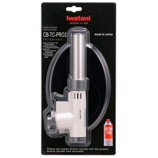 Iwatani CB-TC-PRO2 Butane Torch Burner Professional - Plastic and SS - 7.7"x1.5"x2.9 - Cream