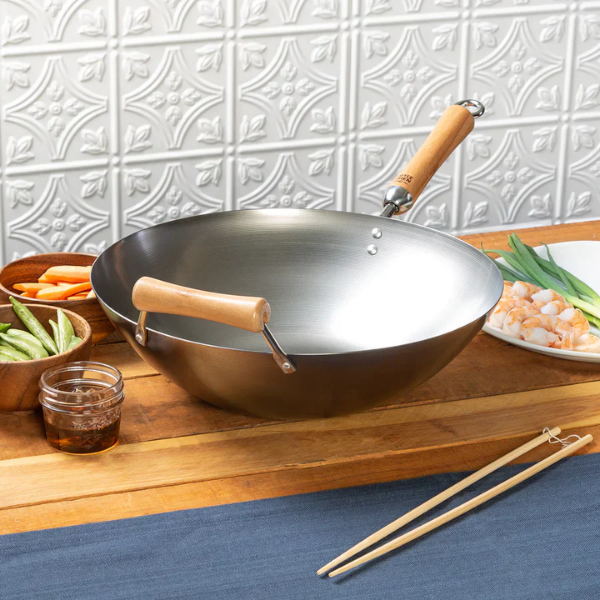Joyce Chen J21-9978 Wok 14" Carbon Steel Flat Bottom