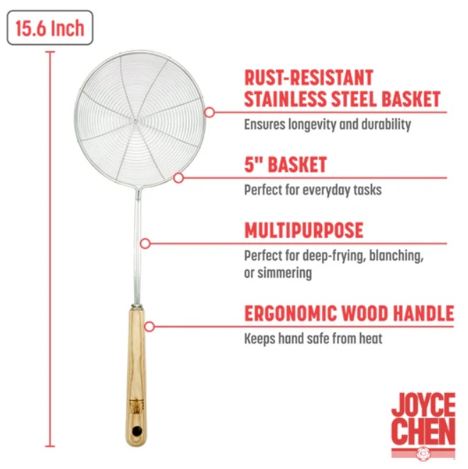 Joyce Chen J30-0038 Deluxe Stainless Steel Spider 5 inch