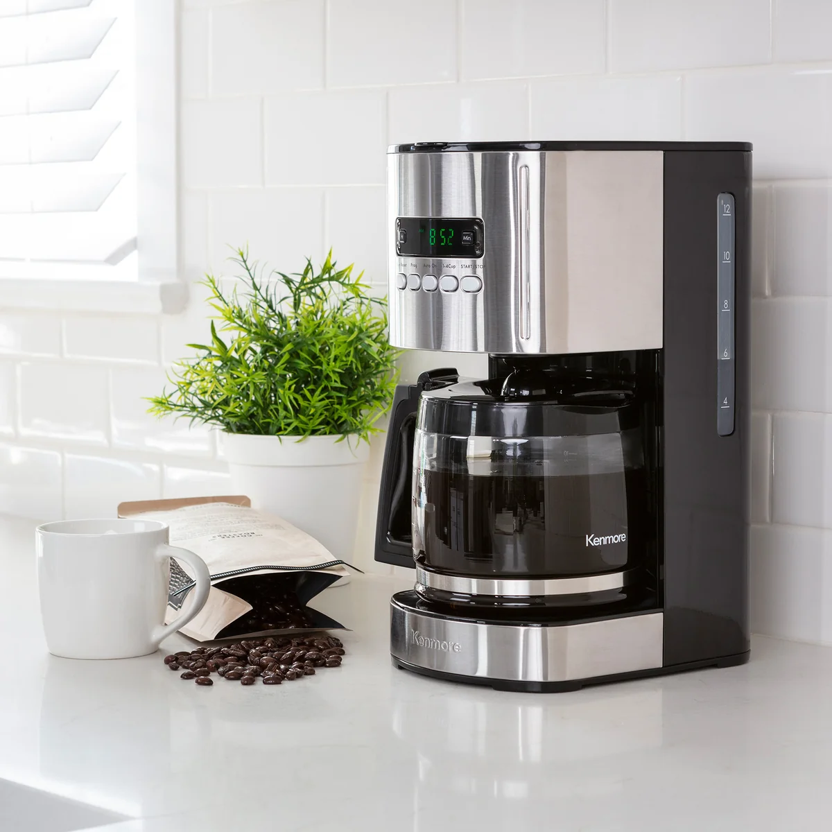 Koolatron Kenmore KKCM12B Coffee Maker 12 Cup Black/S/S