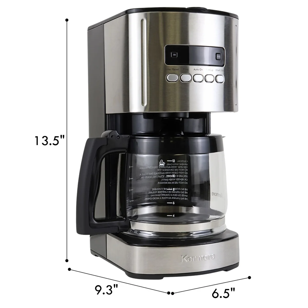 Koolatron Kenmore KKCM12B Coffee Maker 12 Cup Black/S/S