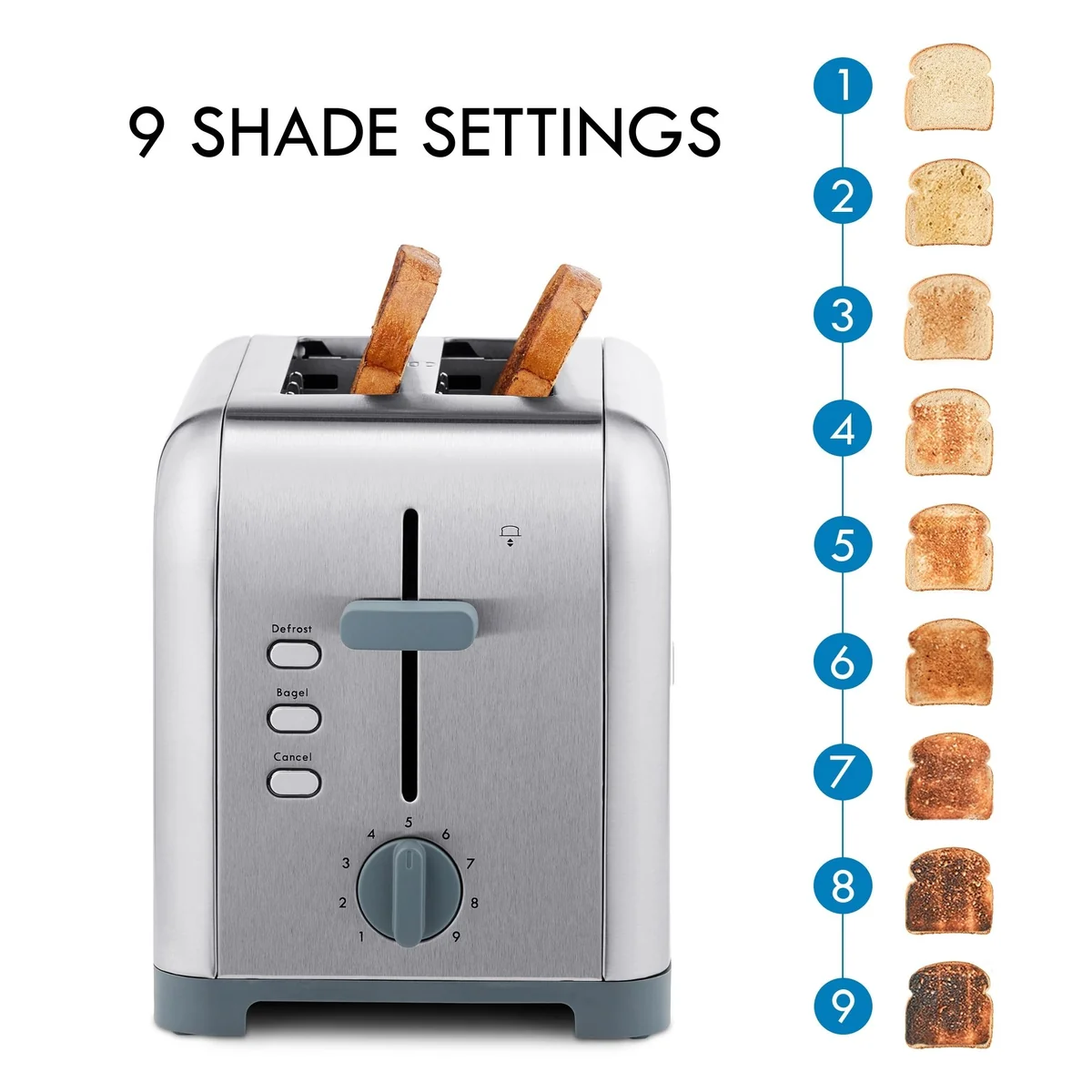 Koolatron Kenmore KKTS2SS Toaster 2 Slice Wide Slot S/S
