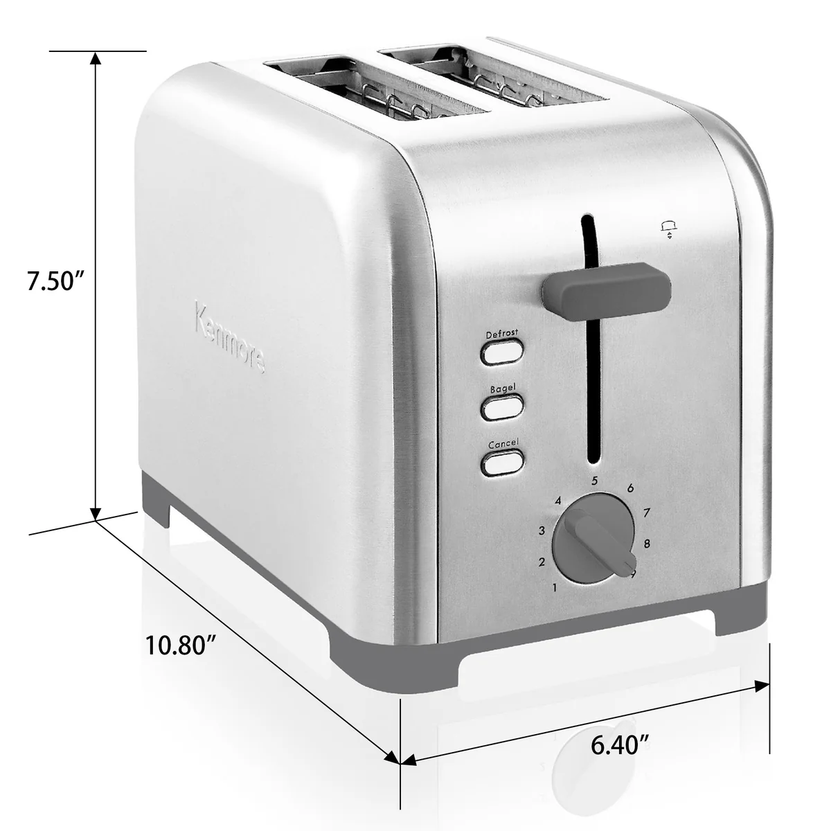 Koolatron Kenmore KKTS2SS Toaster 2 Slice Wide Slot S/S