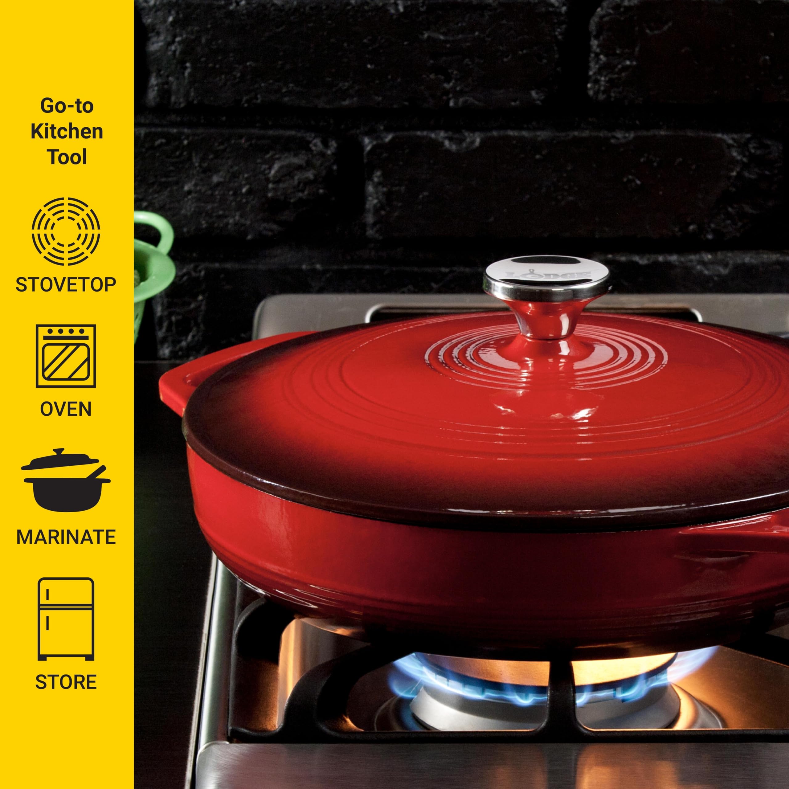 Lodge EC3CC43 3.6 Quart Enameled Cast Iron Casserole
