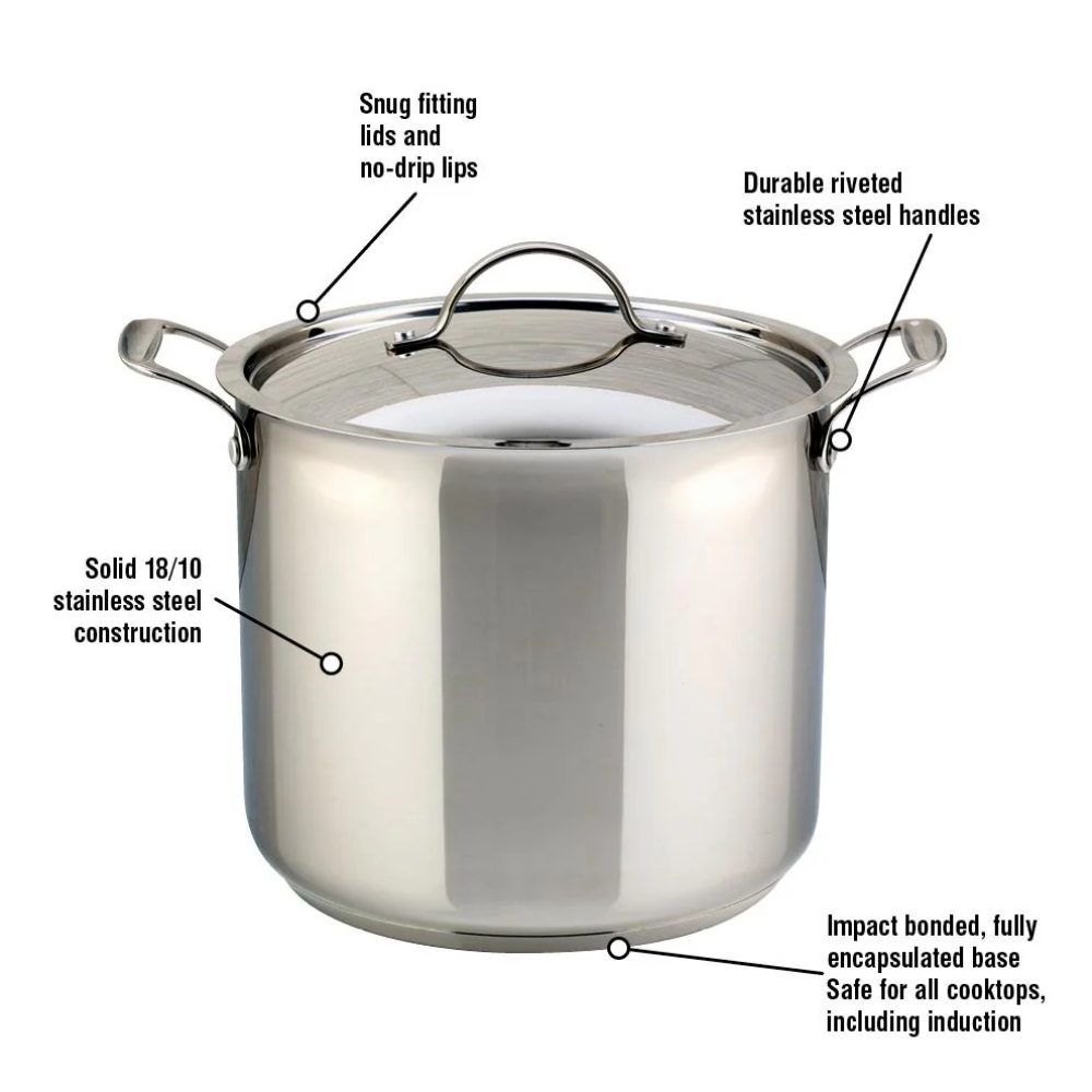Meyer Canada 2401-28-14 Confederation Stainless Steel 14L Stock Pot with Cover