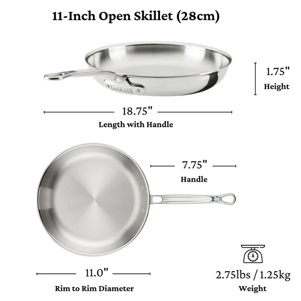 Meyer Canada 31780 Hestan ProBond® Luxe 11" Professional Clad Stainless Steel Skillet