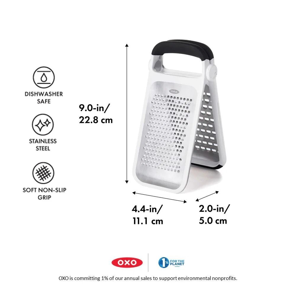 OXO Good Grips 11216000G Etched Two-Fold Grater Steel