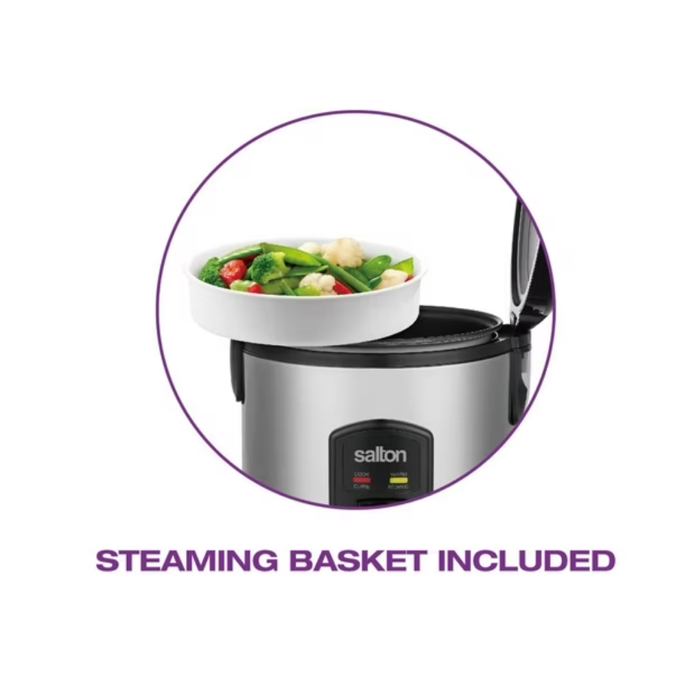 Salton RC2027 Automatic Rice Cooker with Steamer – 8 Cup Capacity