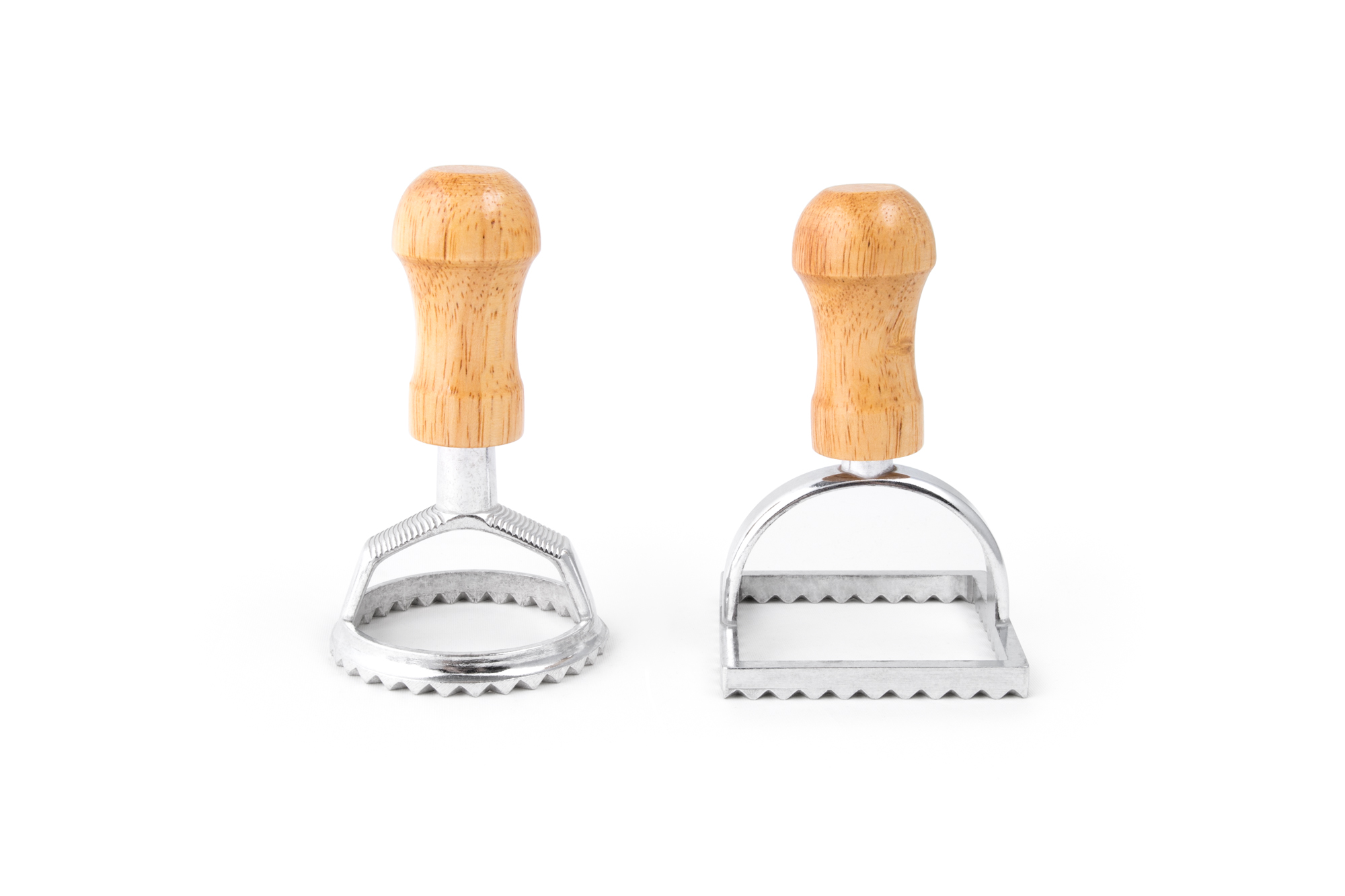 Fox Run 57670 Ravioli Stamp 2/Set 1 Square, 1 Round Aluminum w/Wood Handle