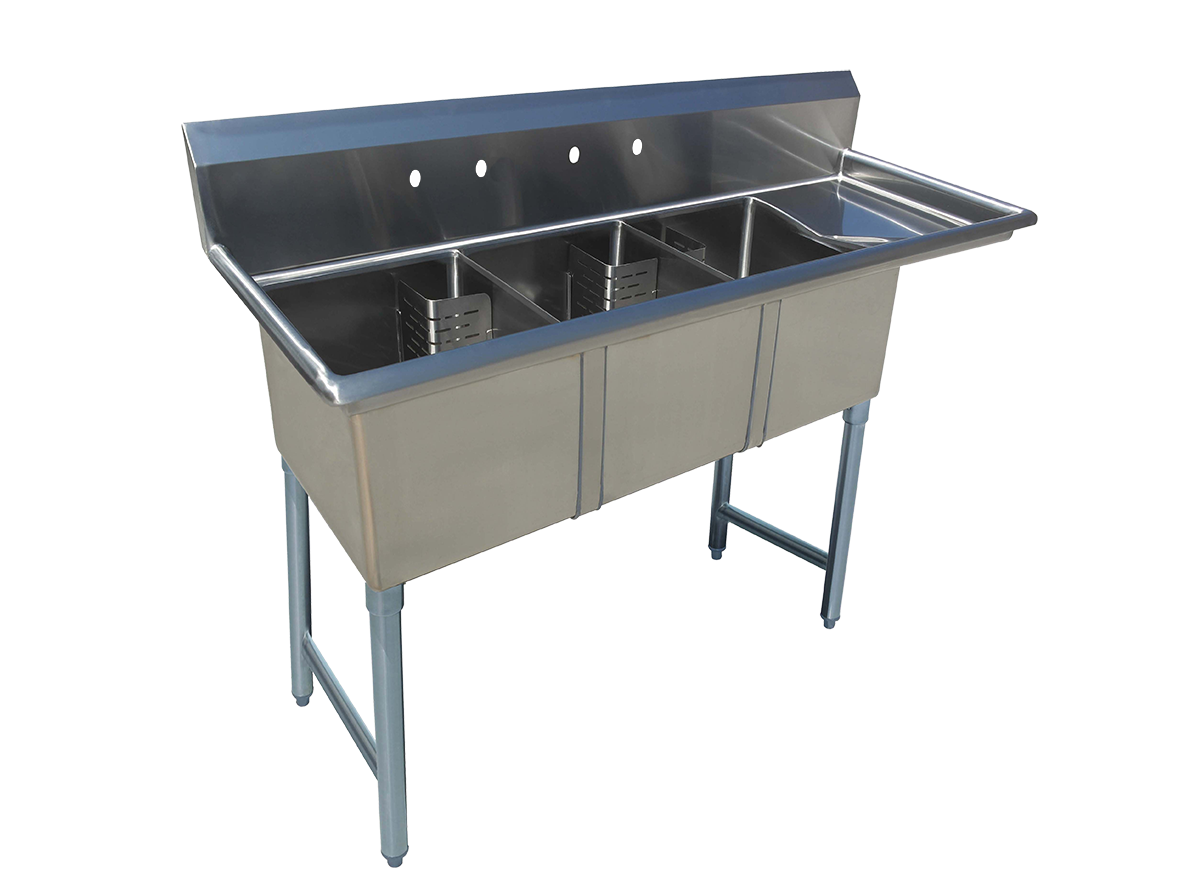 EFI Versa Steel SI818-3B Sink, (3) Three Compartment